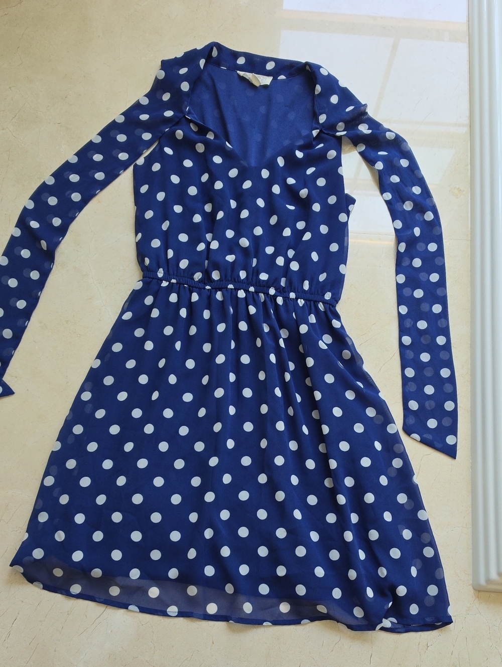 Forever 21 Blue Polka Dot Sleeveless Dress